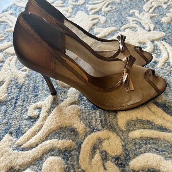 BCBGirls Gold Spike Mesh Heels - Picture 1 of 4